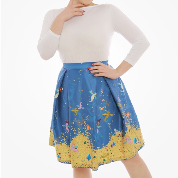 Lindy Bop Marie Baby Dragon Print Swing Skirt 14 - Picture 2 of 5